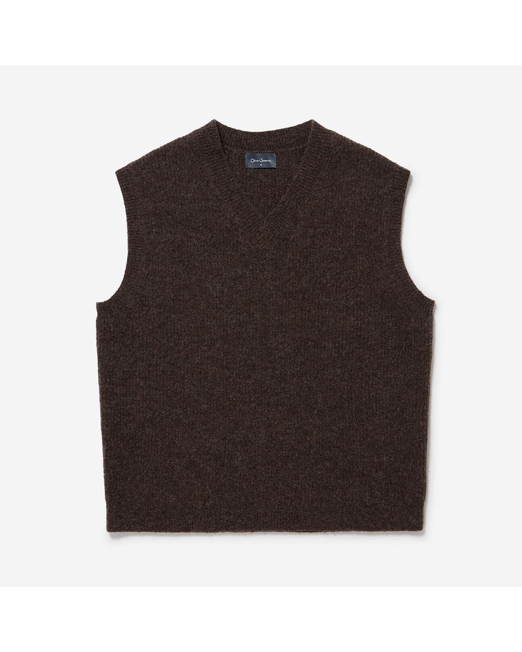 Oliver Sweeney Black Alpaca Wool Blend Vest for men
