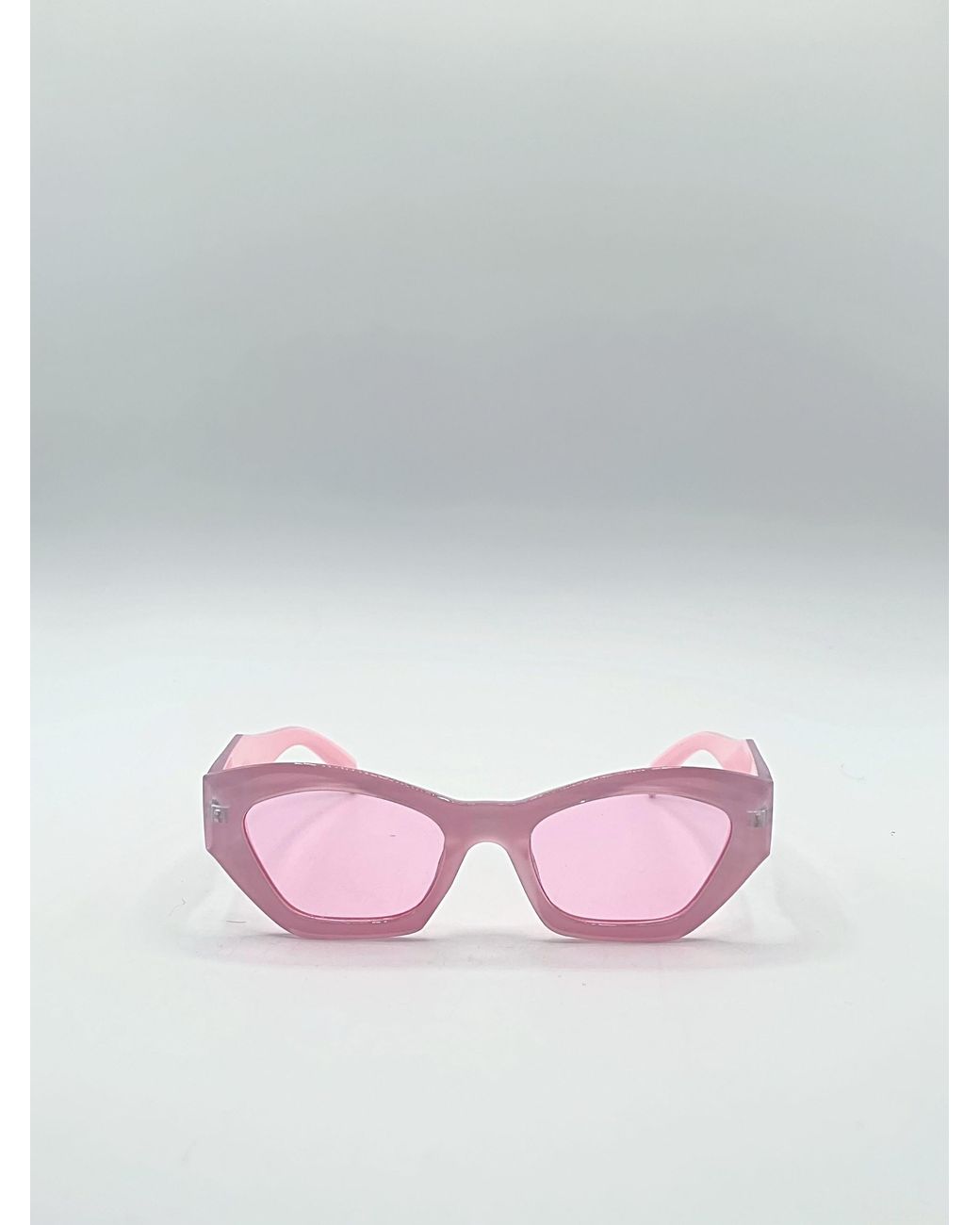 SVNX Pink Angular Framed Sunglasses