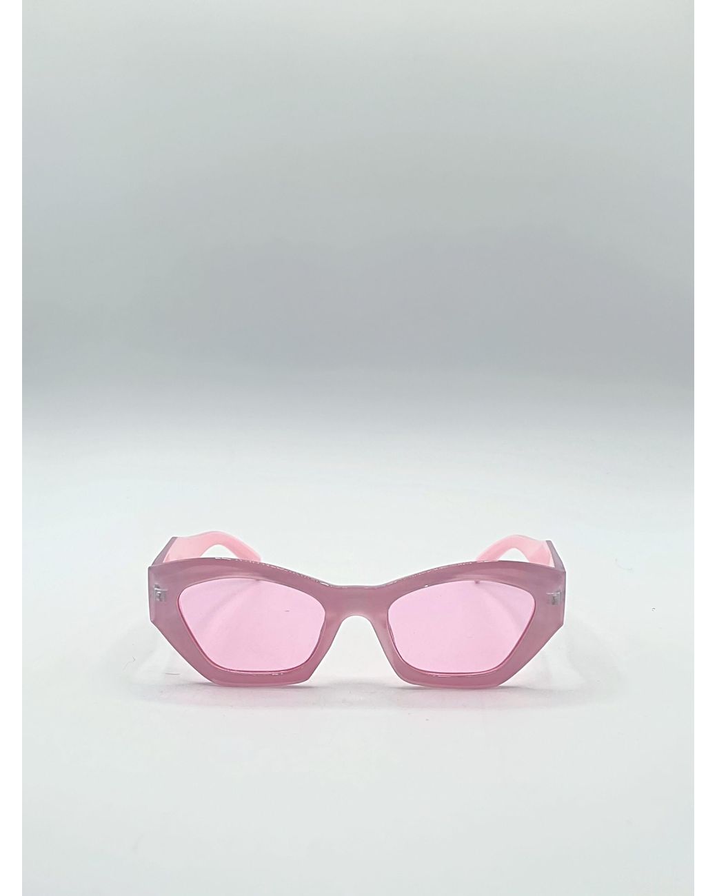 SVNX Pink Angular Framed Sunglasses