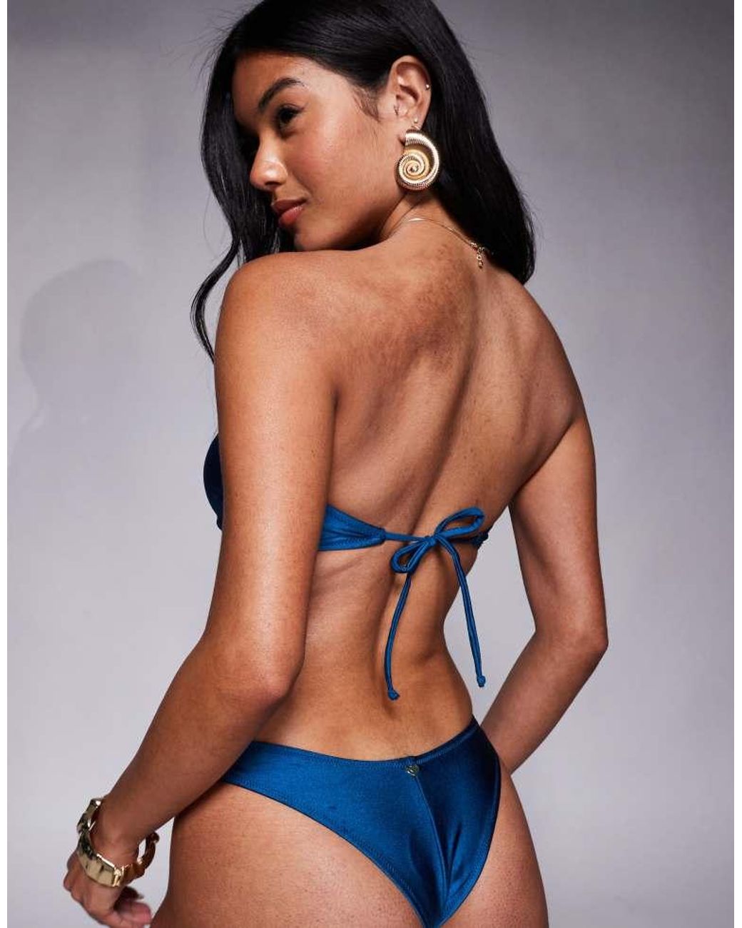 Candypants Blue Shell Bandeau Bikini Top