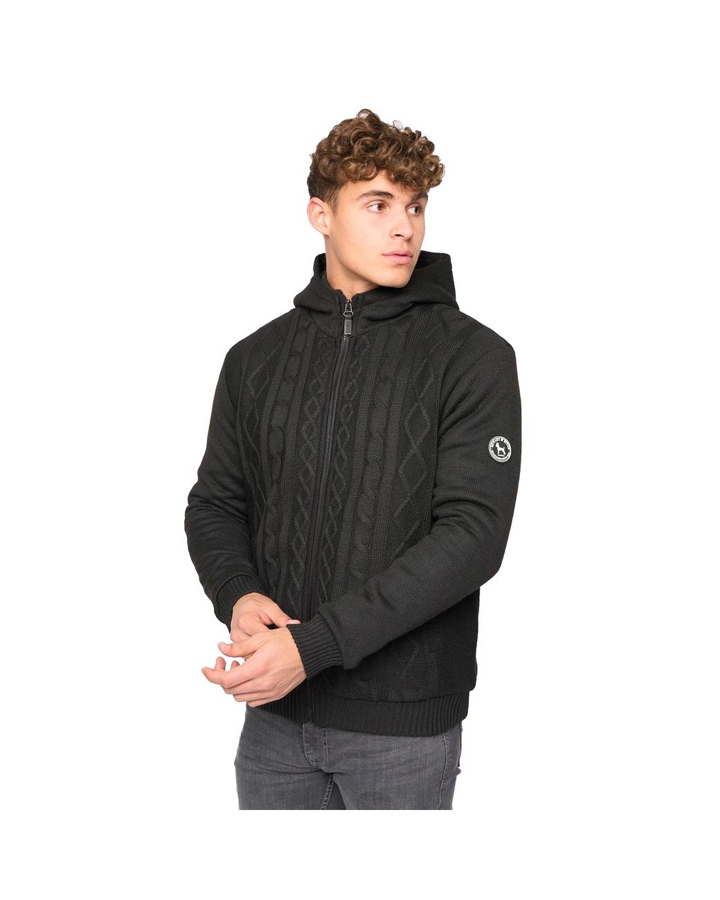 Bewley & Ritch Black Tonbridge Cardigan for men