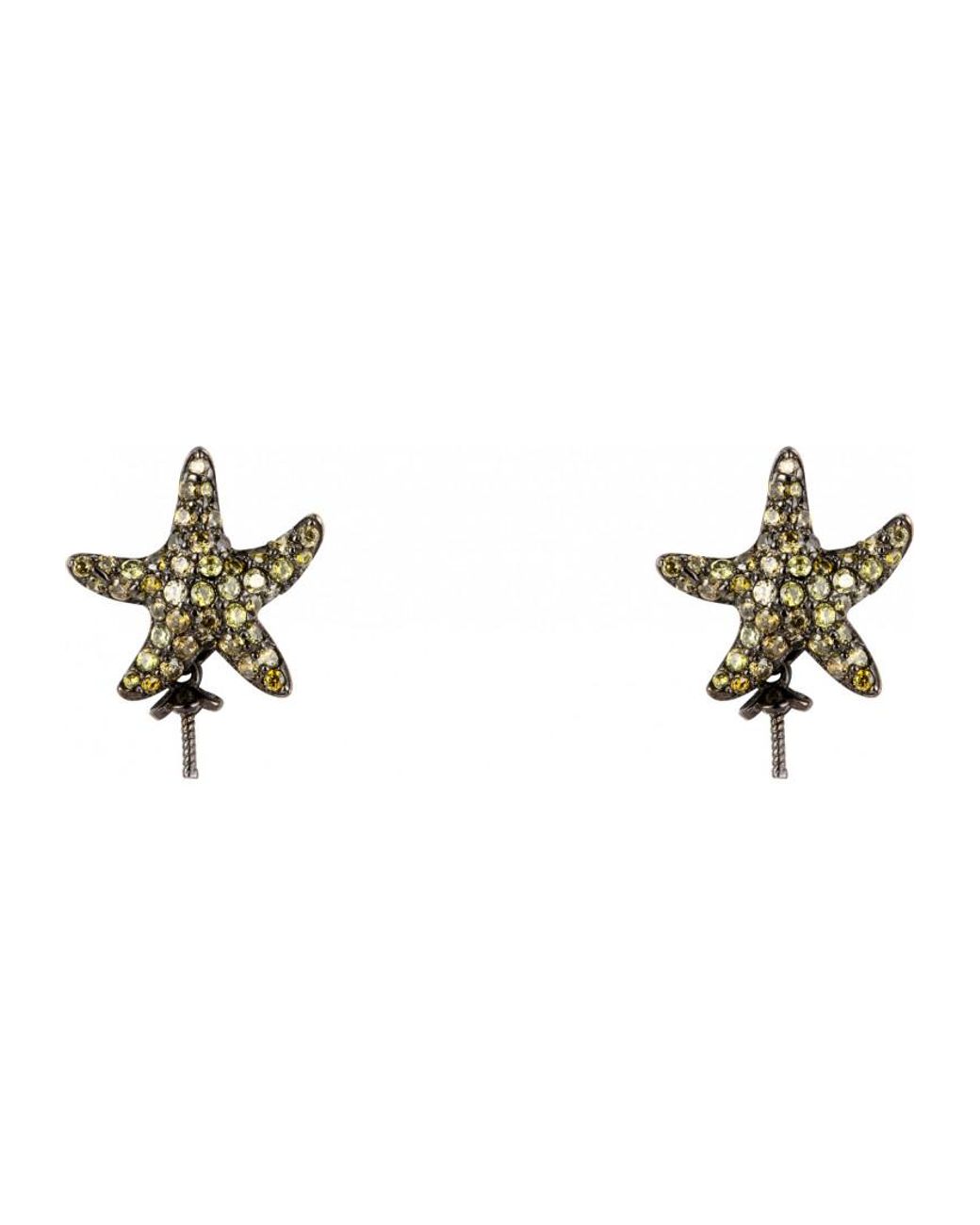 Lancaster Black Jla-Ear-Star-3 Ladies Earrings