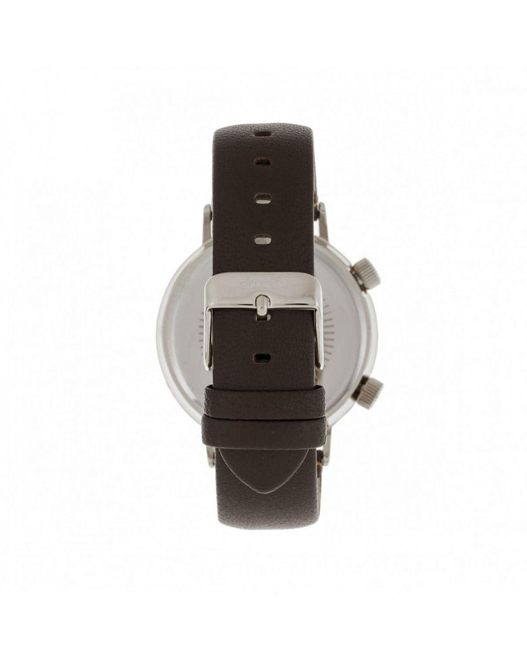 Simplify Metallic The 3300 Leather-Band Watch