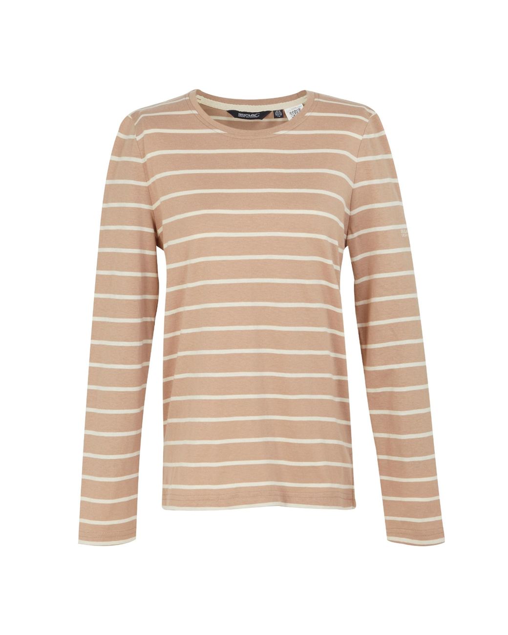 Regatta Natural Ladies Federica Ii Stripe Long-Sleeved T-Shirt (Warm/Light Vanilla)
