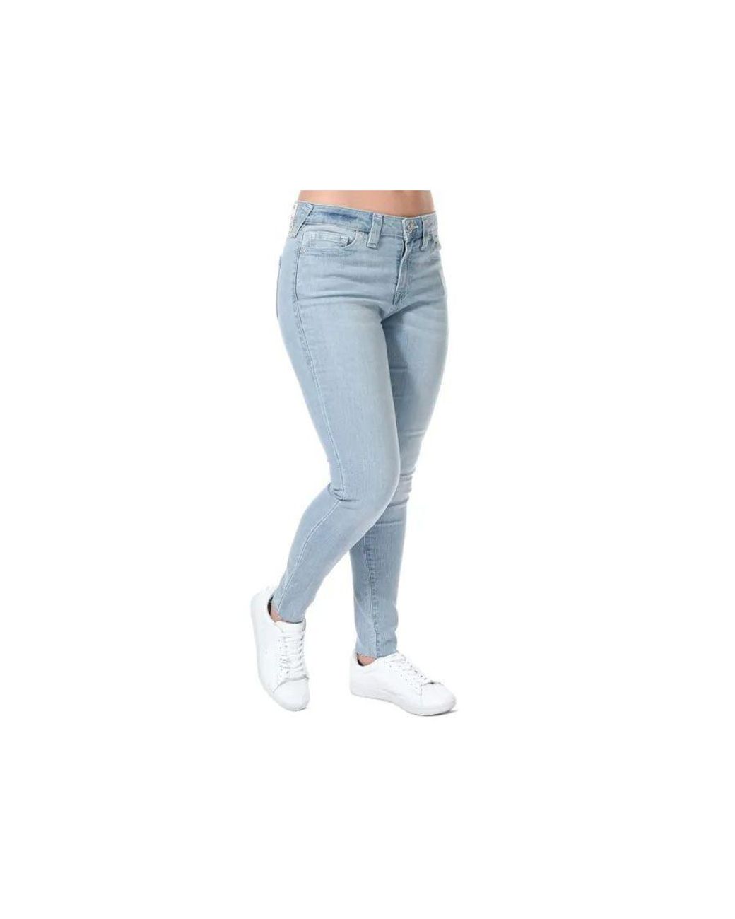 True Religion Jennie Skinny Jeans Met Halfhoge Taille En Gerafelde Zoom  Voor , Denim in het Blauw | Lyst NL