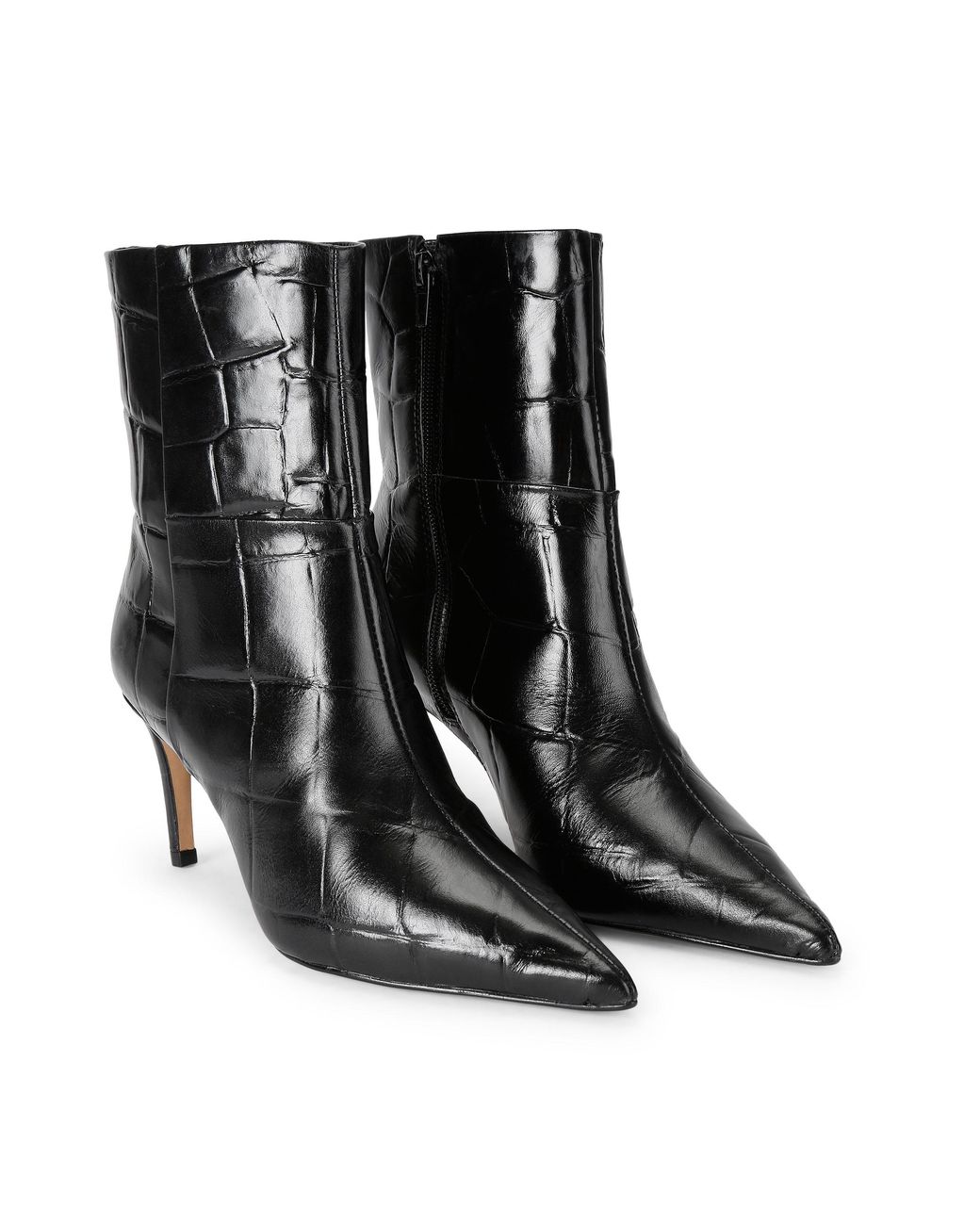 KG by Kurt Geiger Black Leather Strict Ankle Boots