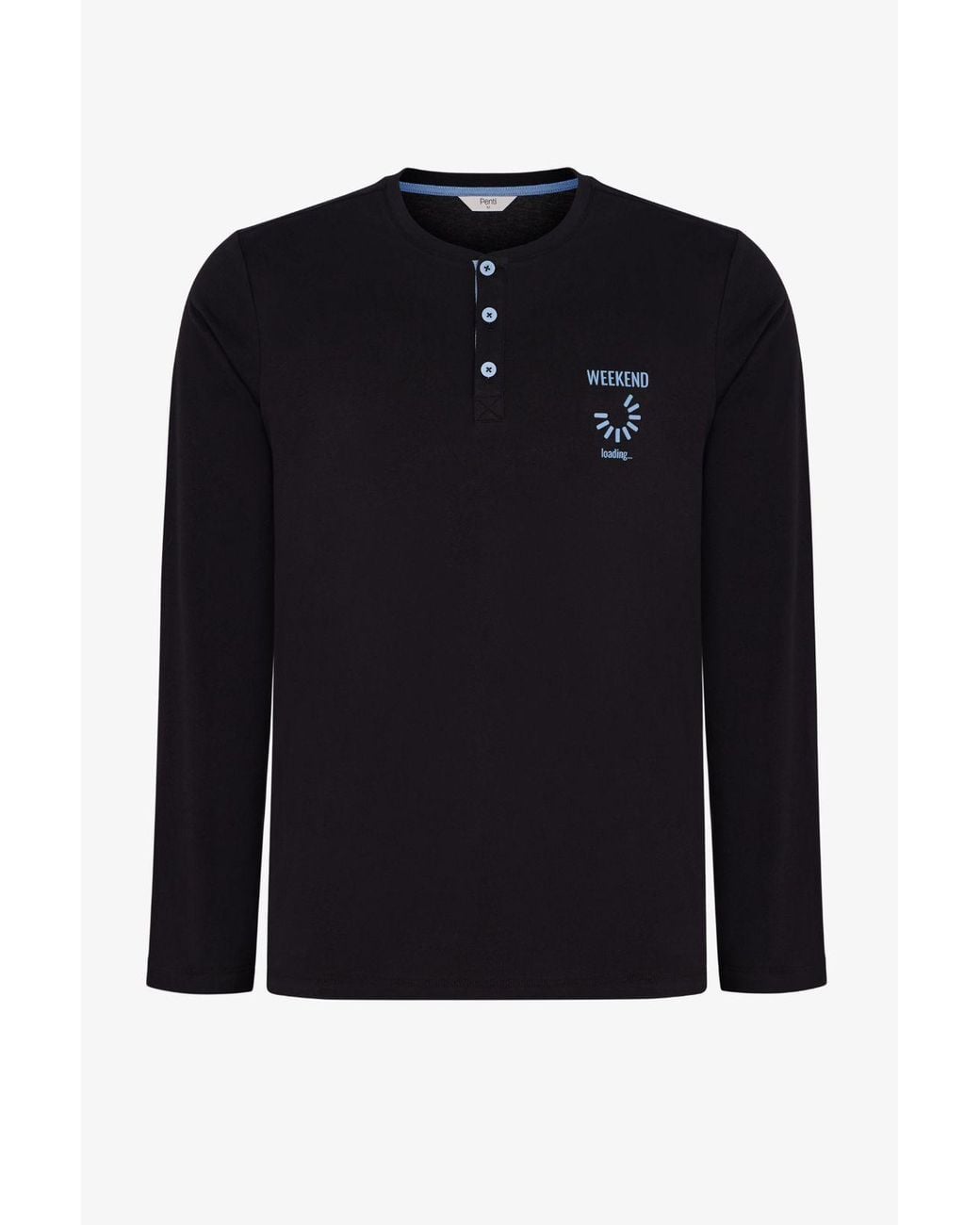 Penti Blue Nightform Striped Long Sleeve Pajama Set for men