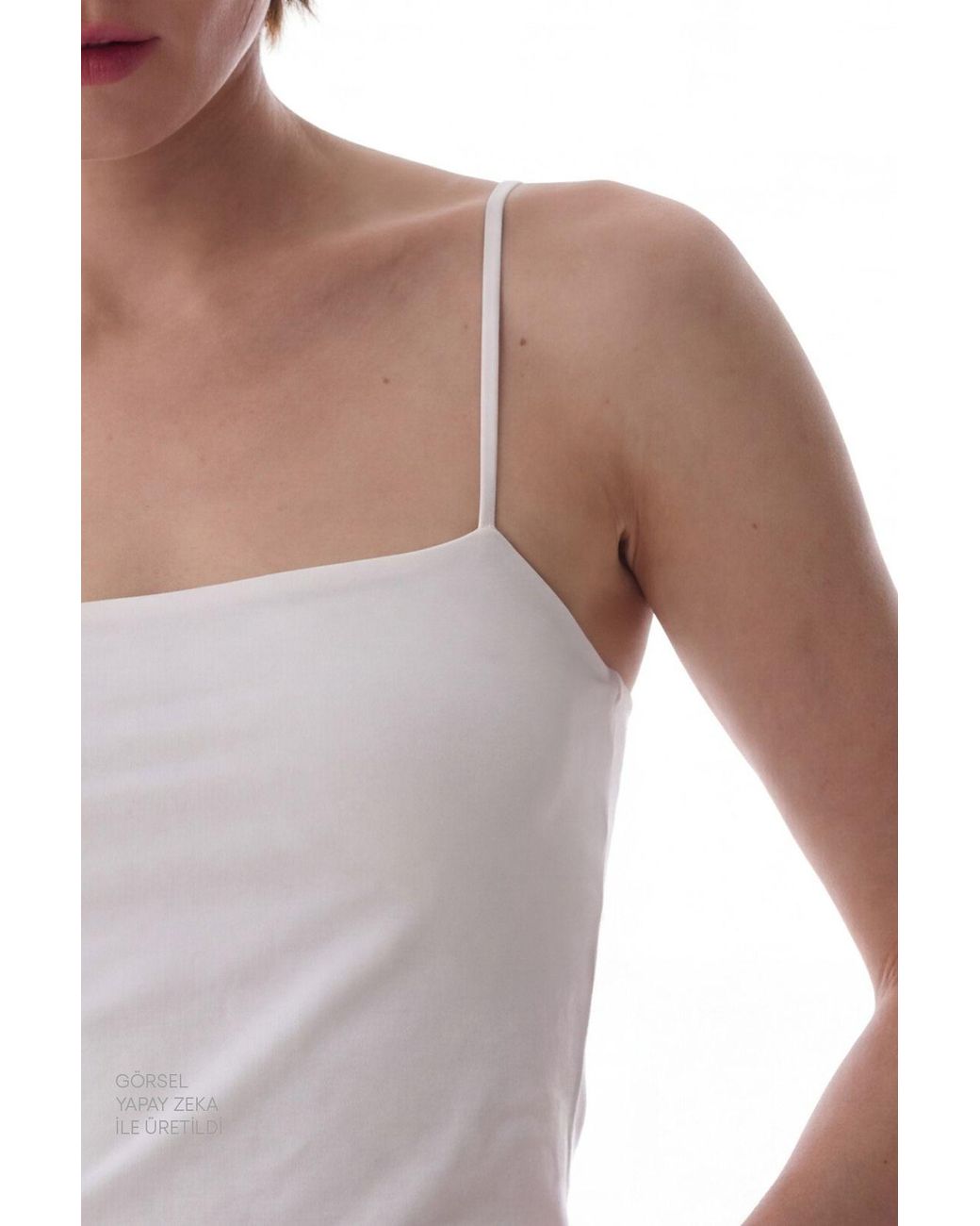 Penti White Fitted Cotton-Modal Cami Tank