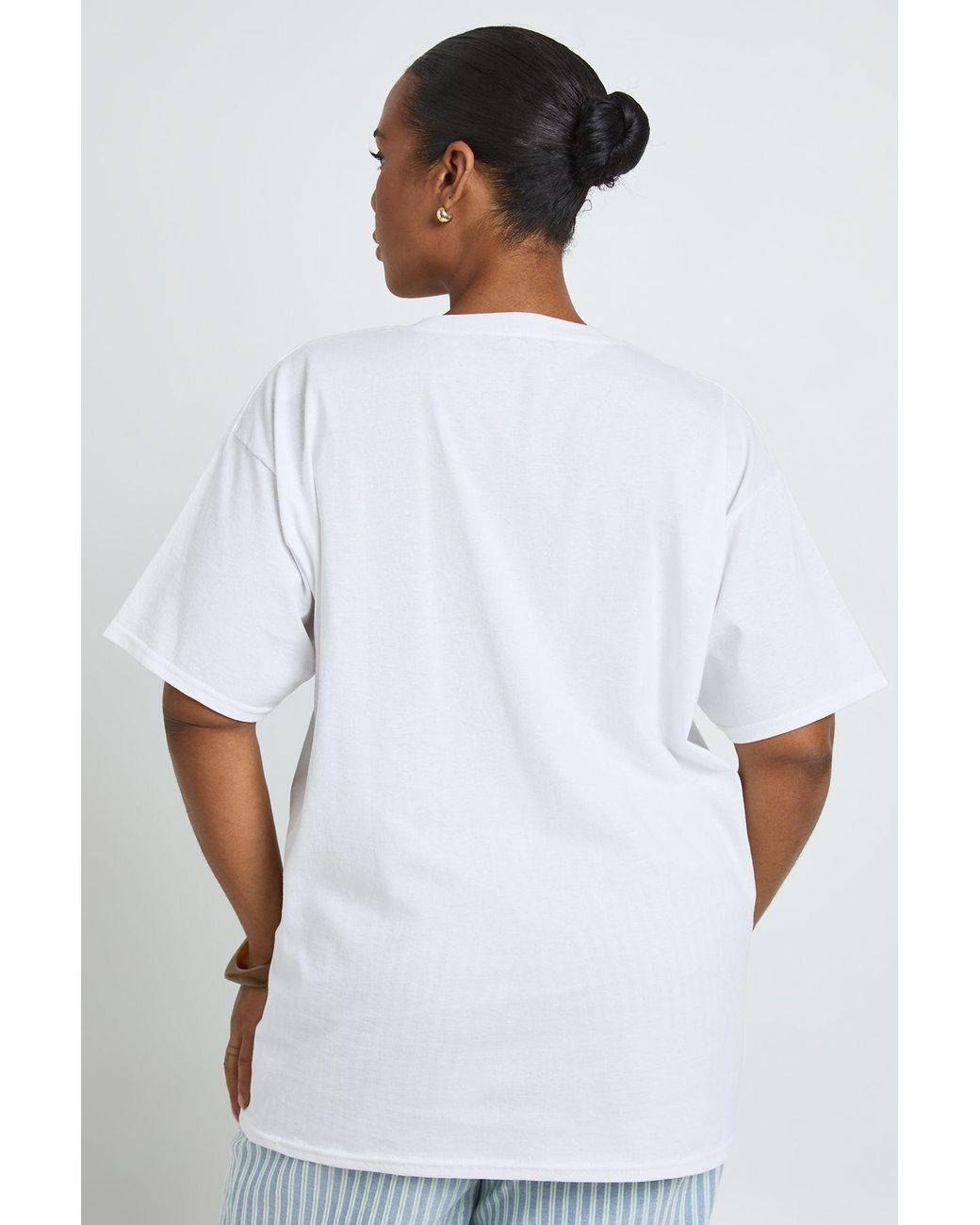 Boohoo Blue Plus Saint Tropez Printed T Shirt