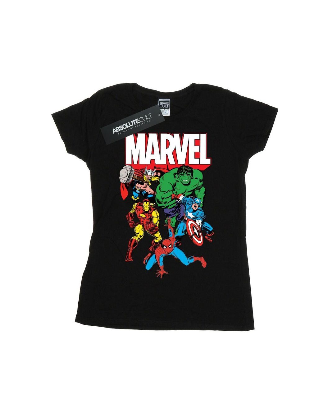 Marvel Black Ladies Hero Group Cotton T-Shirt