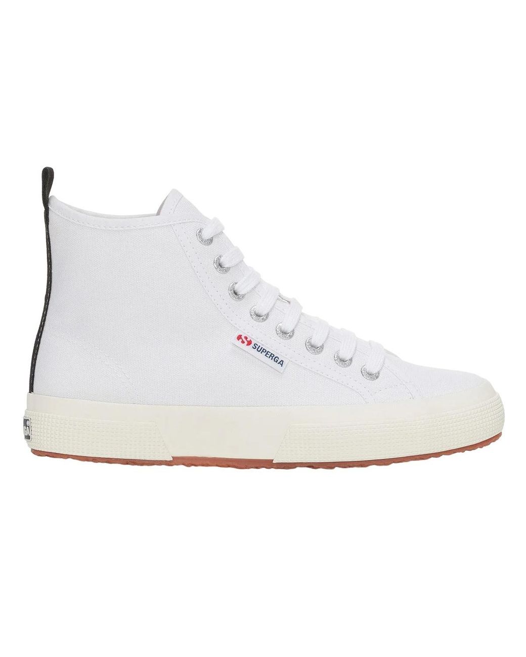 Superga White Adult 2750 Cotton Mid Cut High Tops /Avorio)