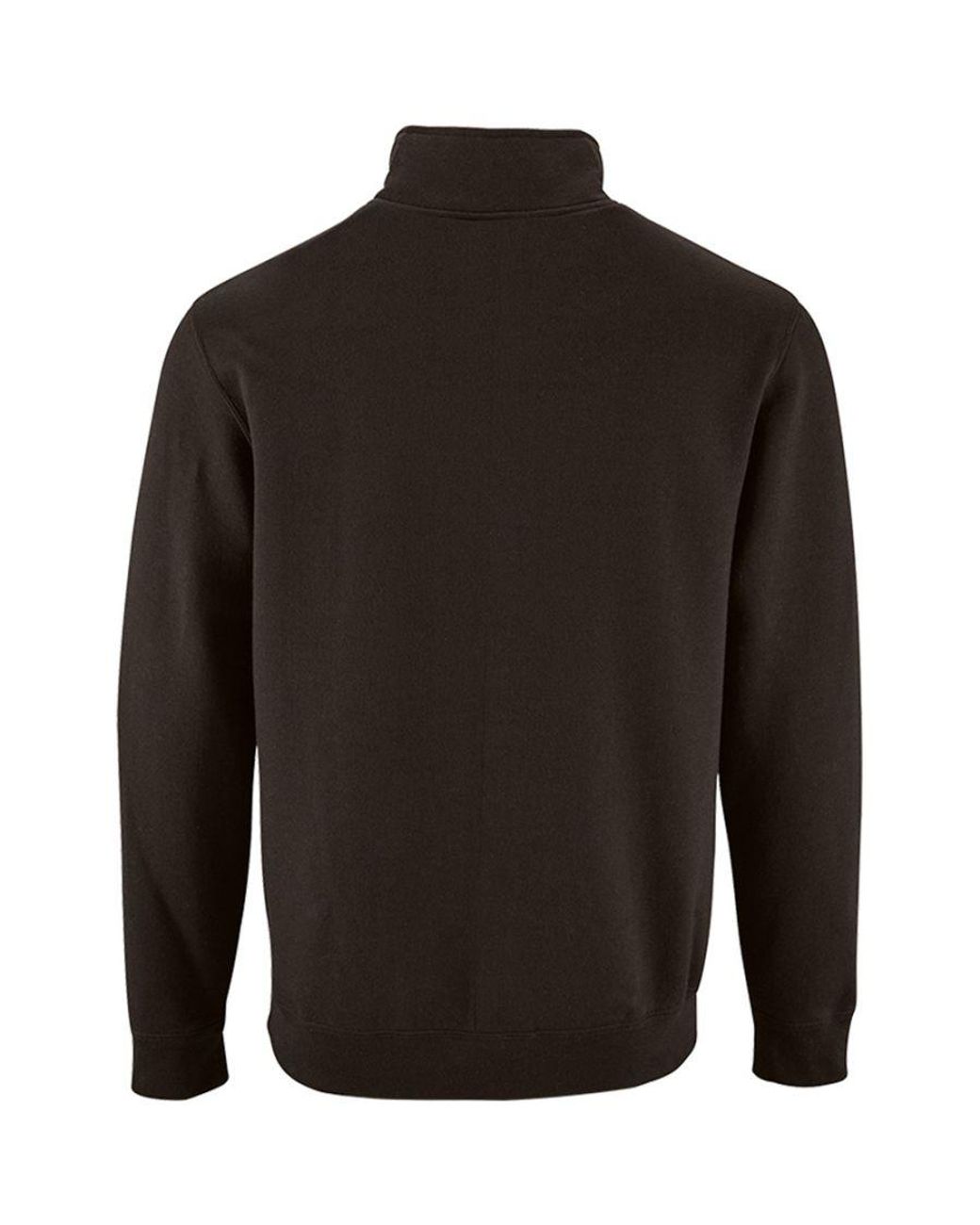 Sol's Black Stan Contrast Zip Neck Sweatshirt for men