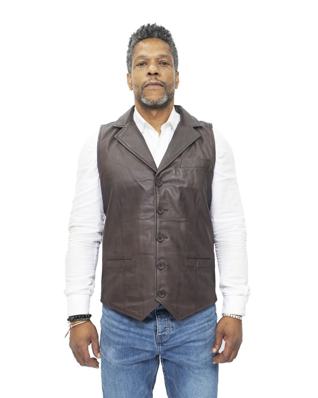 Infinity Leather Blue Smart Classic Waistcoat-Bristol for men