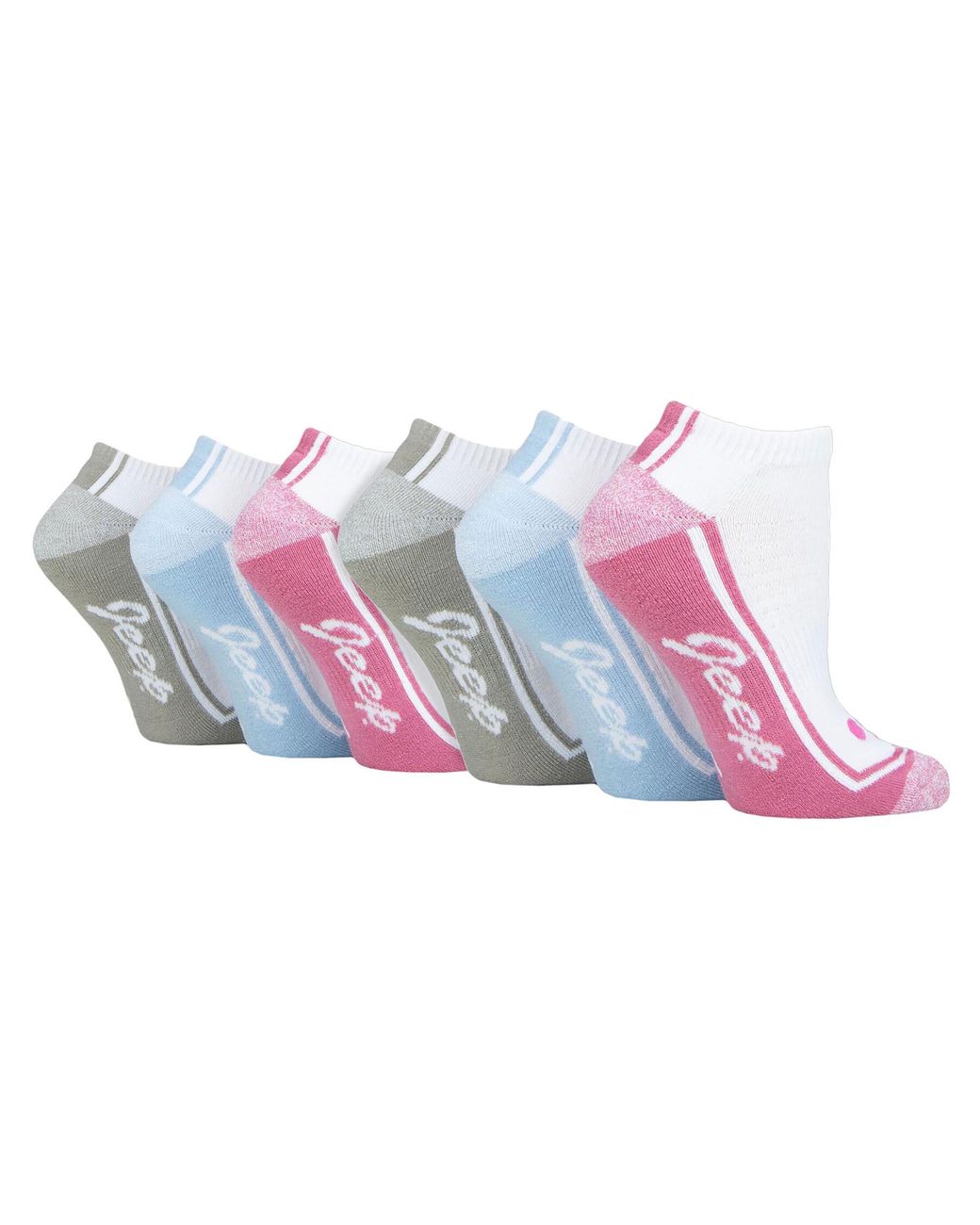 Jeep Black Ladies 6 Pack Trainer Socks