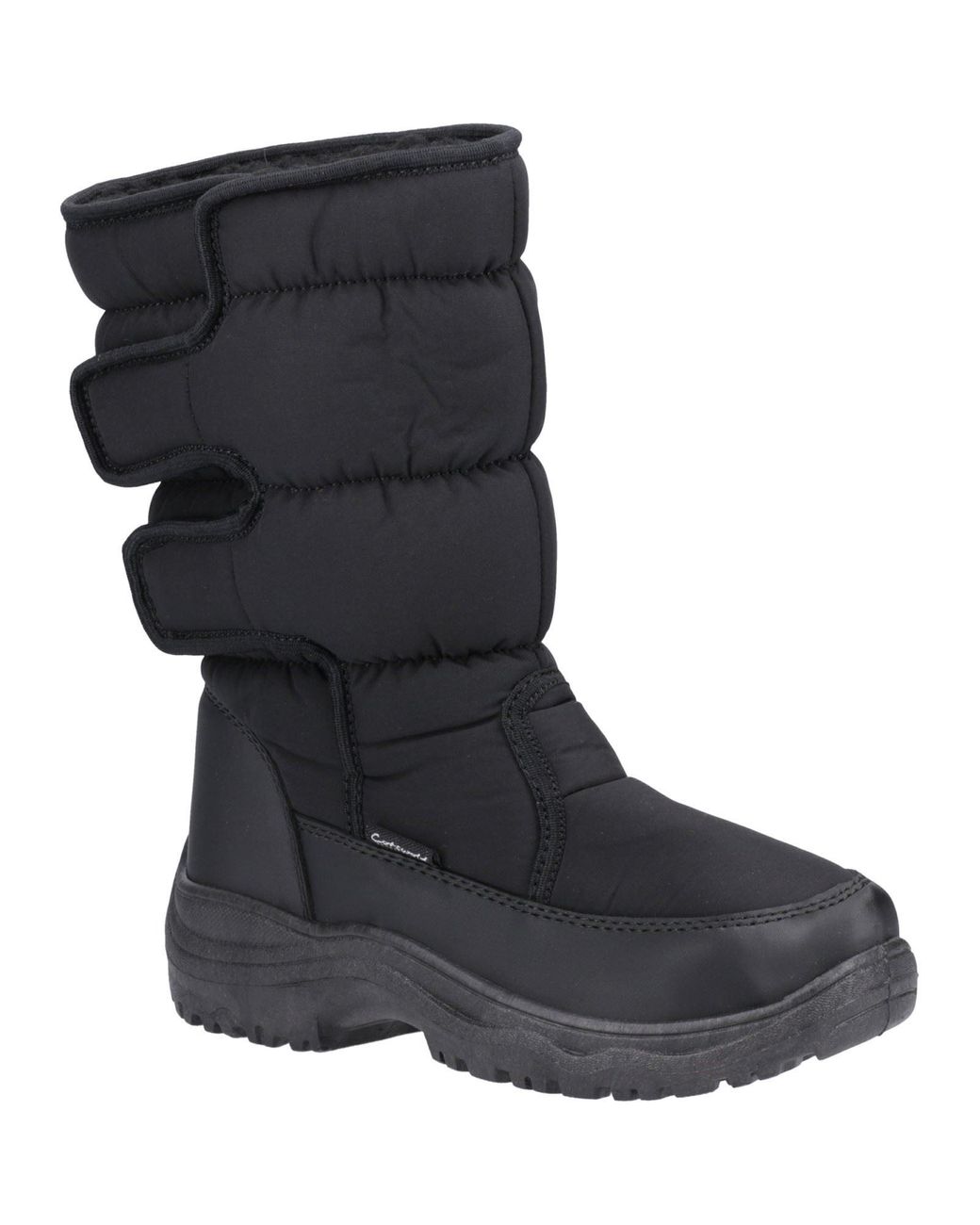 Cotswold Black Welland Textile Winter Mid Calf Boots