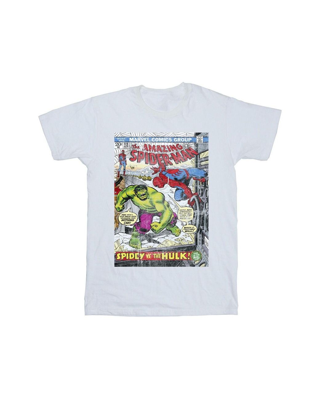 Marvel White Spider- Vs Hulk Cover T-Shirt Cotton for men