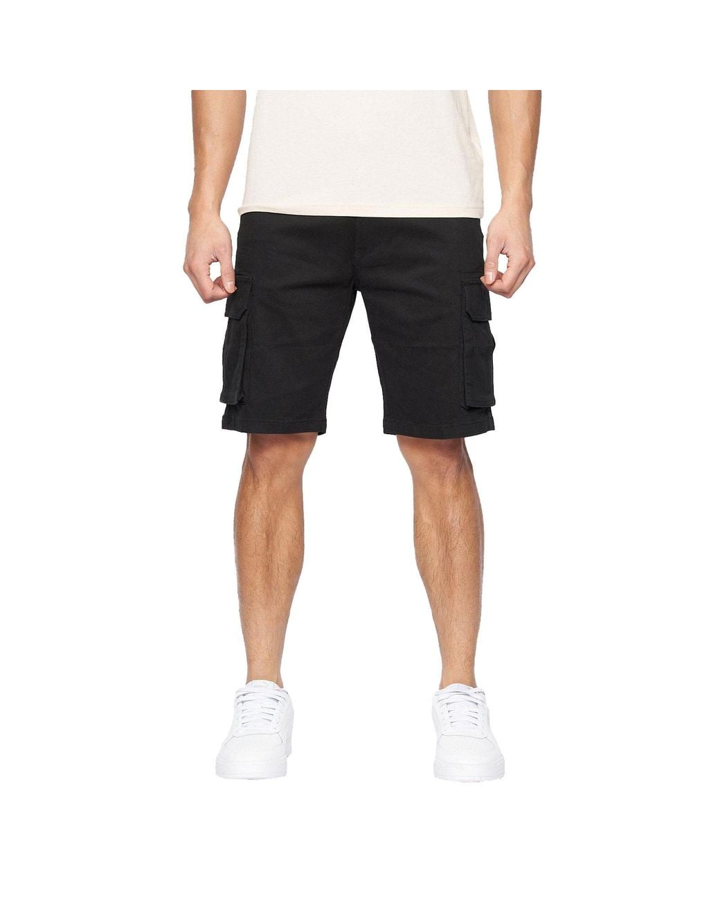 Crosshatch Black Frentons Cargo Shorts for men