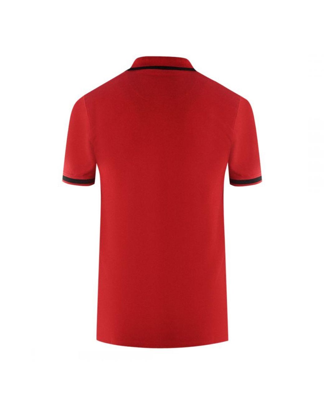 Aquascutum Red Branded Shoulder Tipped Polo Shirt Material_Cotton for men