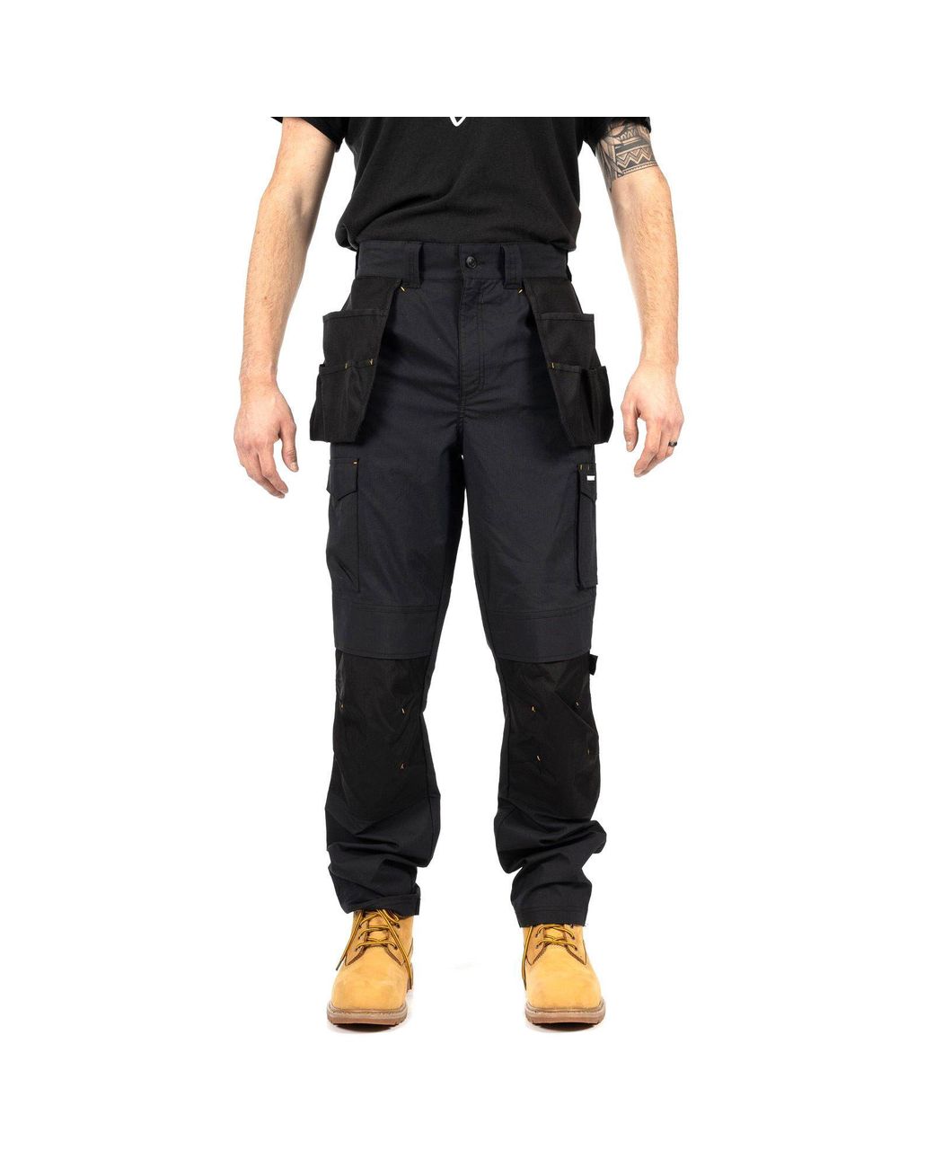 Caterpillar Black Nexus Holster Stretch Pocket Cotton Outdoor Trousers for men