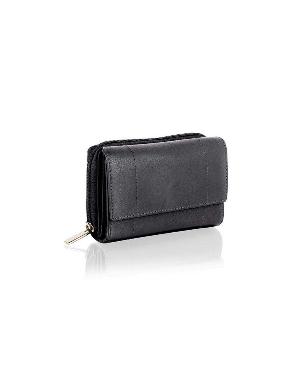 Woodland Leathers Black Genuine Sturdy Leather Purse Card Holder Wallet By