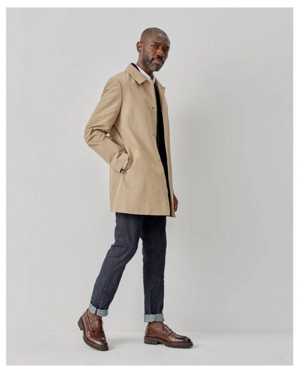 Oliver Sweeney Natural Huntingfield Showerproof Cotton Mac for men