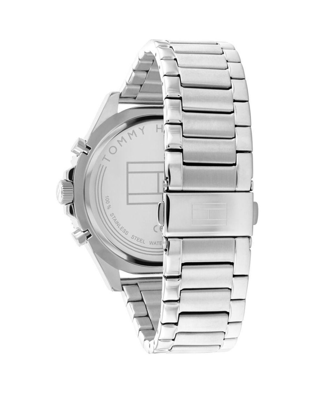 Tommy Hilfiger Blue Quartz Stainless Steel And Link Bracelet Watch for men