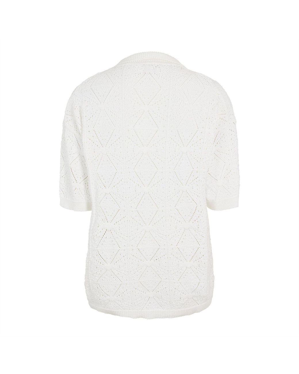 HUGO White Collared Neck Shirt Collar Short Sleeve Sweater for men