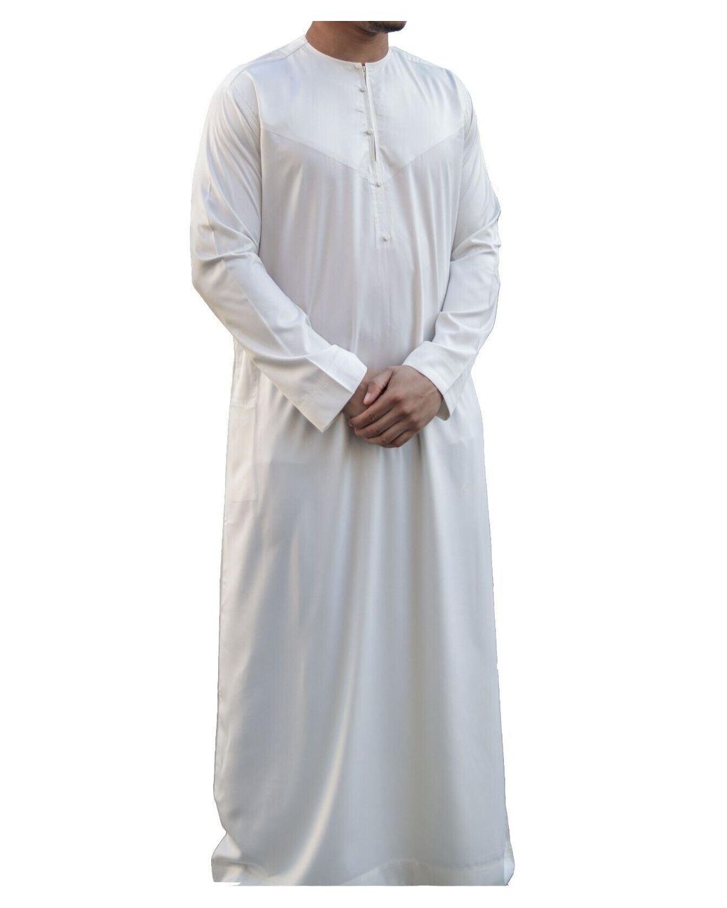 Thope Robe Thobez Thobe Robe Satin Emirati Islamic Jubba Eid Regular Fit in White ...