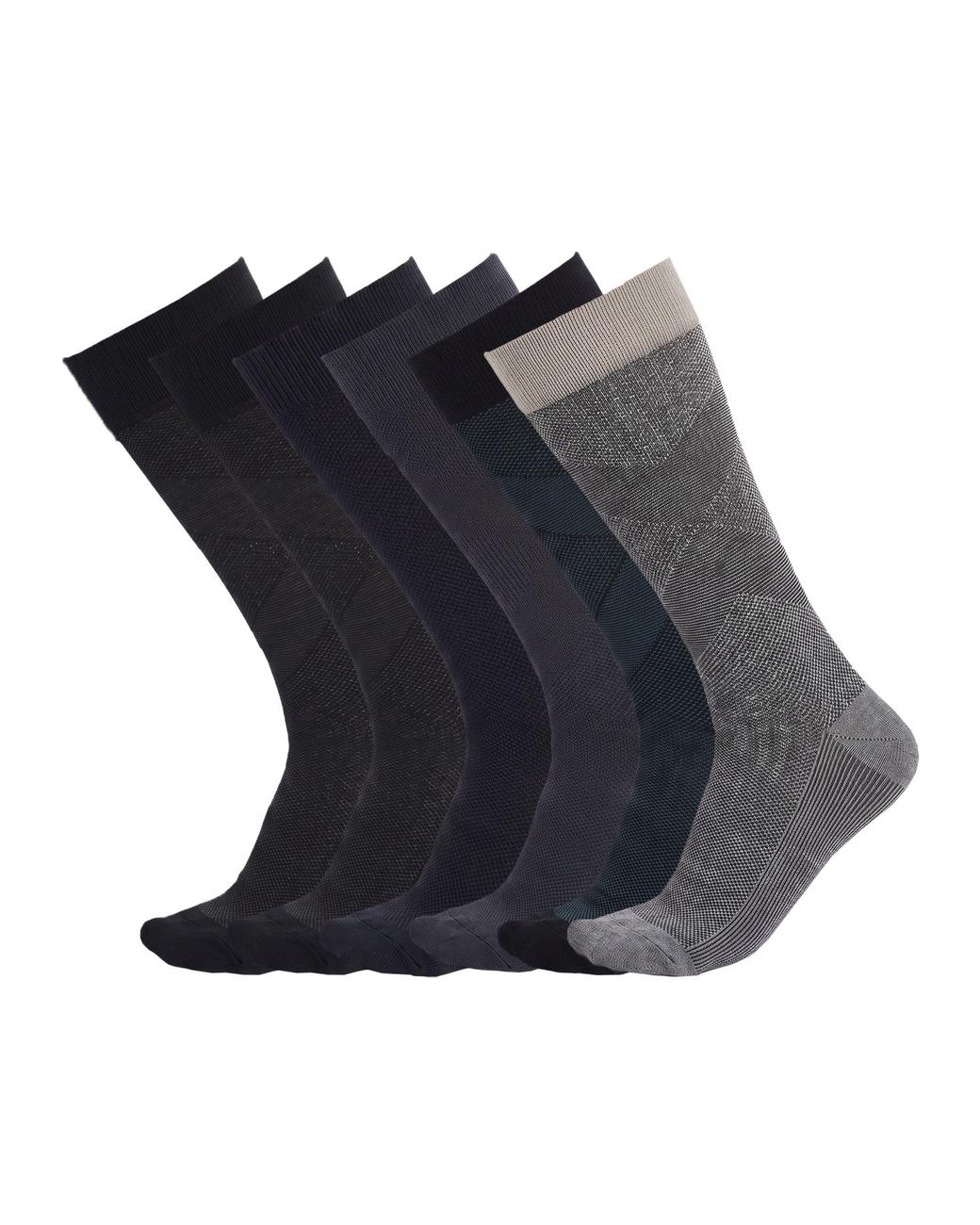 Pro Socks Blue 6 Pairs Executive Bamboo High-Top Seamless S17630 for men