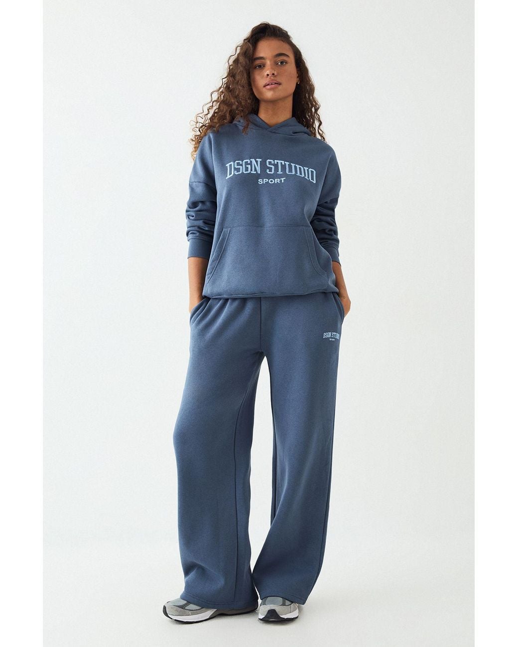 DSGN Studio Blue Sports Applique Hooded Tracksuit