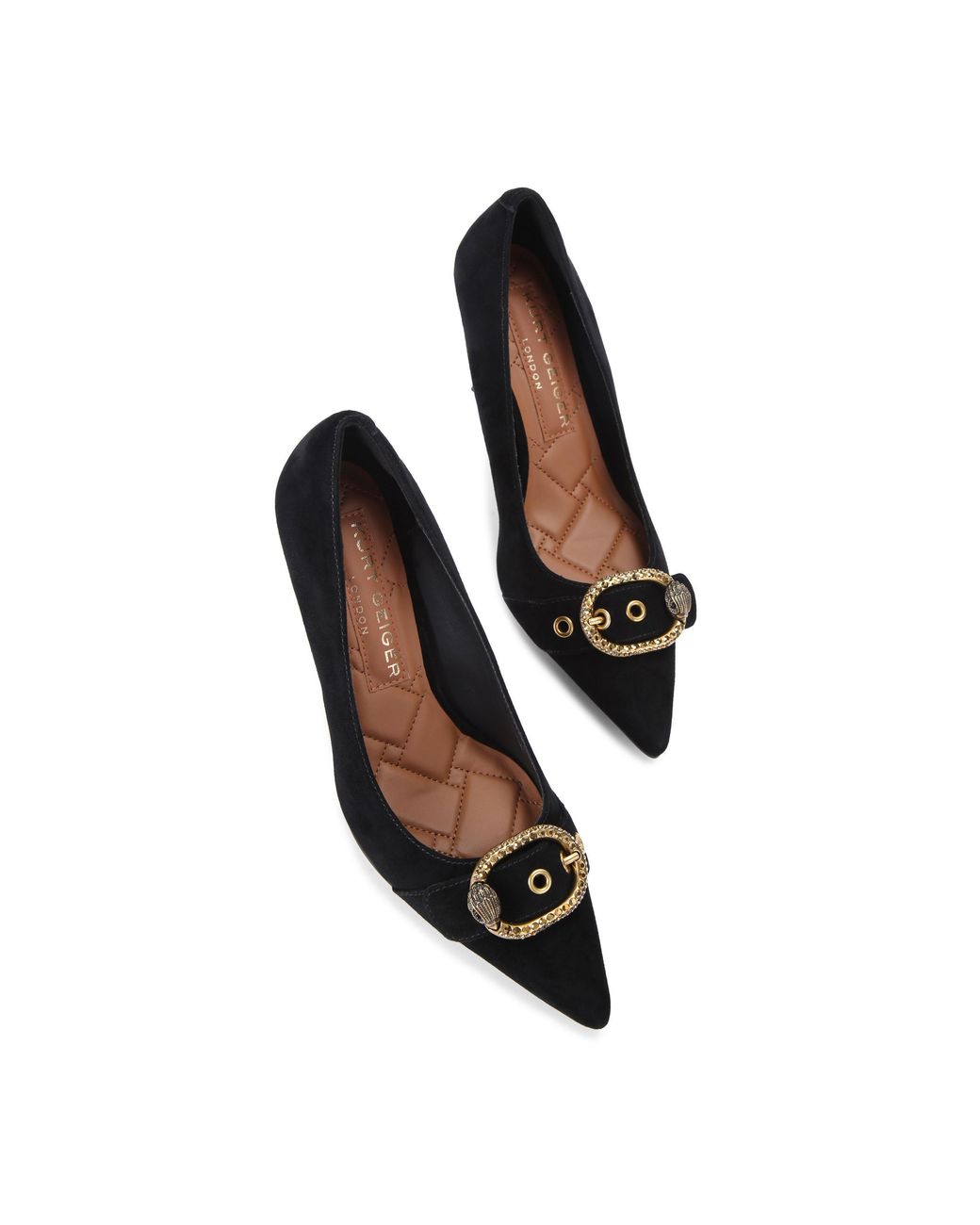 Kurt Geiger Black Suede Kgl Mayfair Court Sm Egl Heels