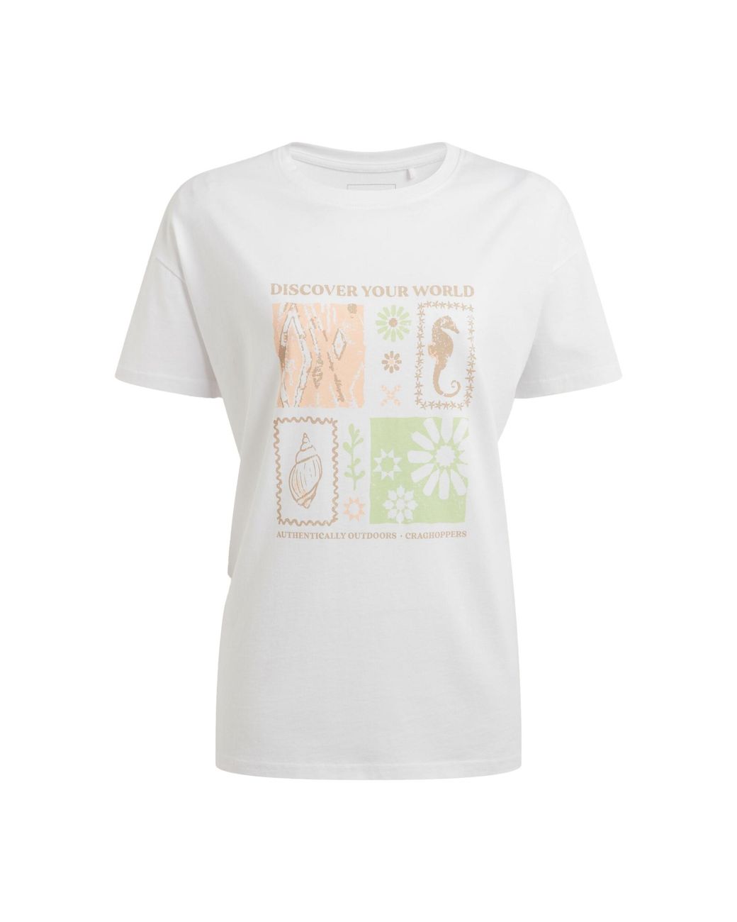 Craghoppers White Ladies Yago Discover Your World T-Shirt