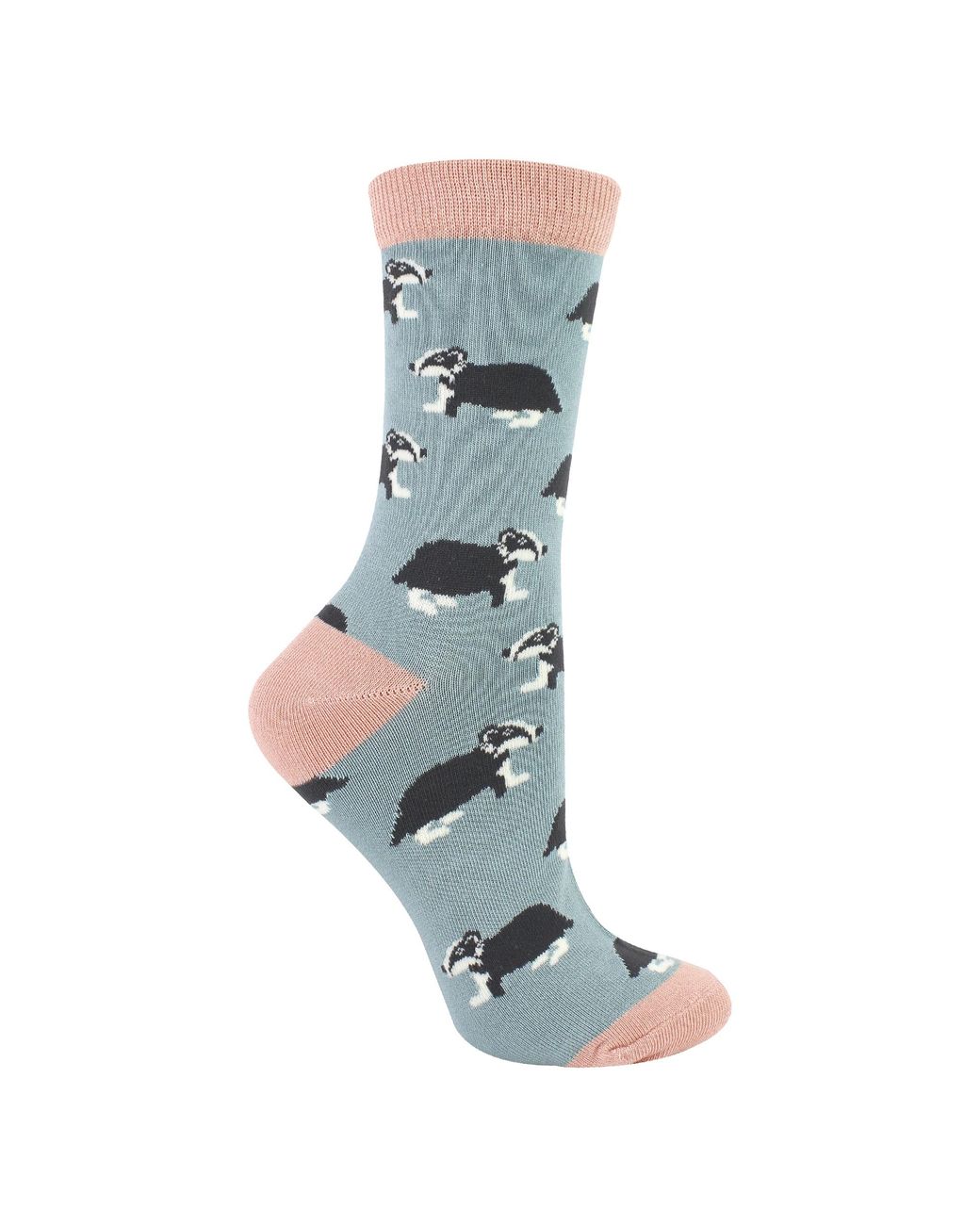 Miss Sparrow Blue 1 Pack Ladies Novelty Animal Patterned Bamboo Socks
