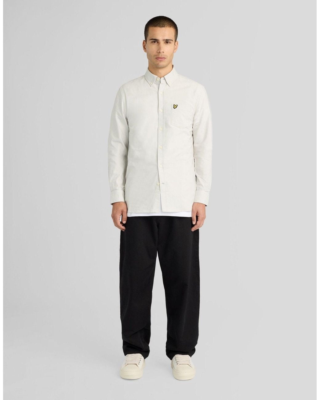 Lyle & Scott White Plain Oxford Shirt for men