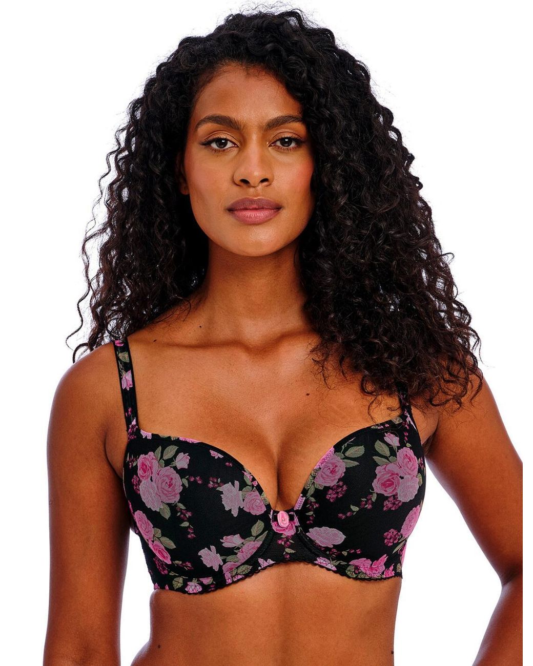Freya Black 402431 Rose Blossom Moulded Plunge T Shirt Bra