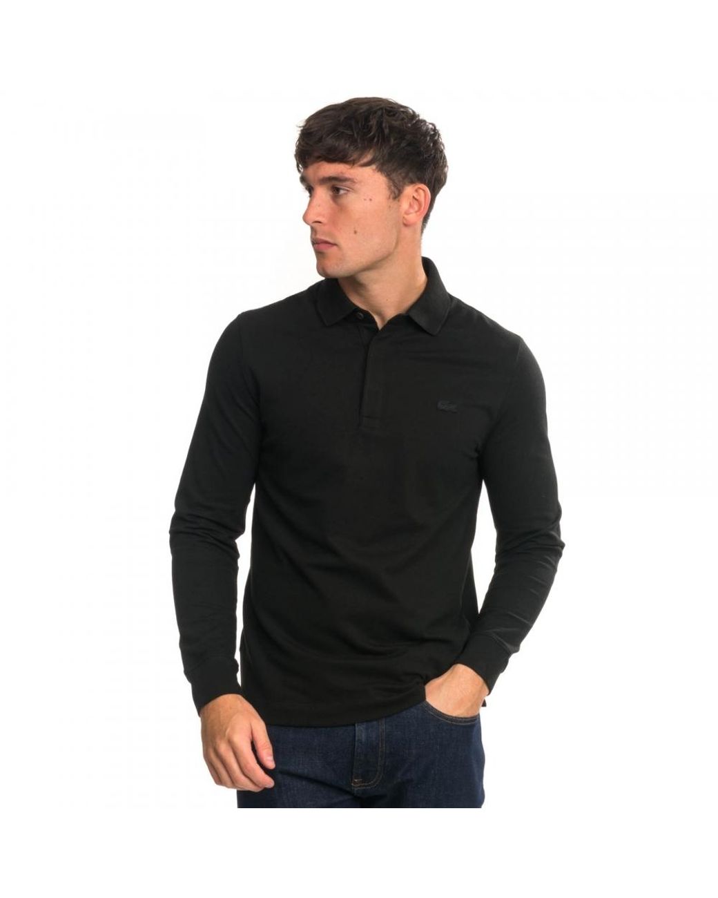 Lacoste Black Long Sleeve Polo for men