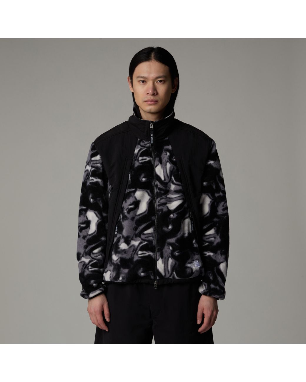 The North Face Black Polar Sun Fleece Jacket Tnf Liquid Print for men