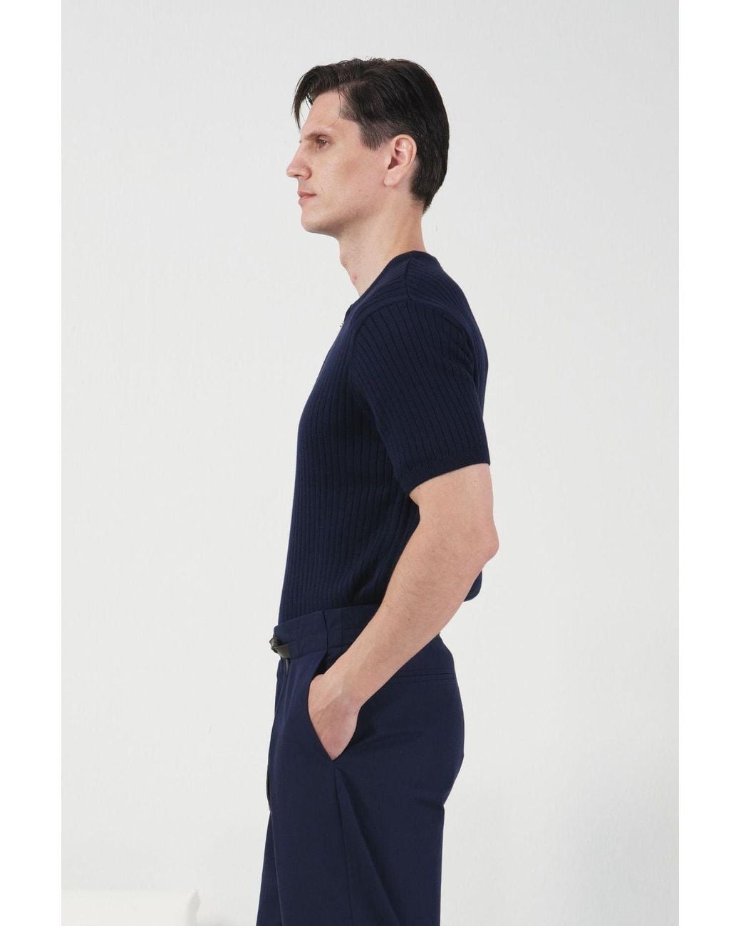 Giesto Blue Viscose T-Shirt for men