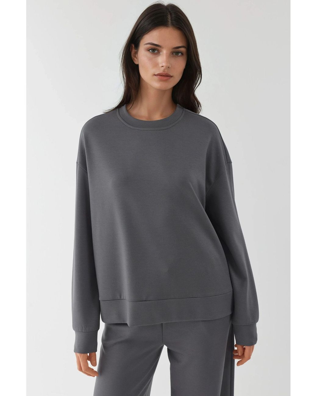 Hiccup Gray Modal Touch Basic Sweatshirt