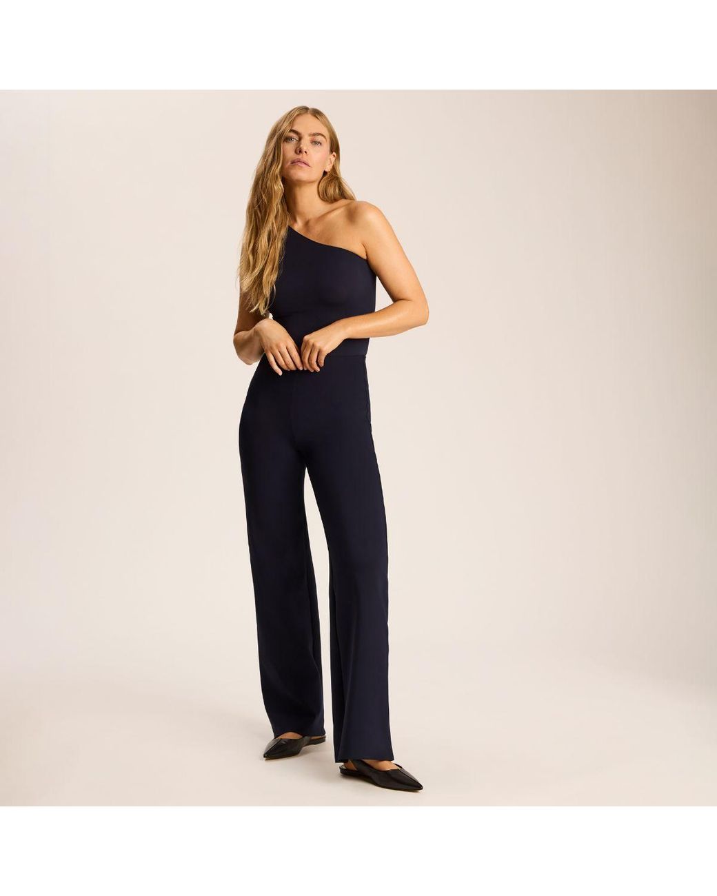 Commando Blue Neoprene Wide Leg Pant With Invisible Stretch Waistband