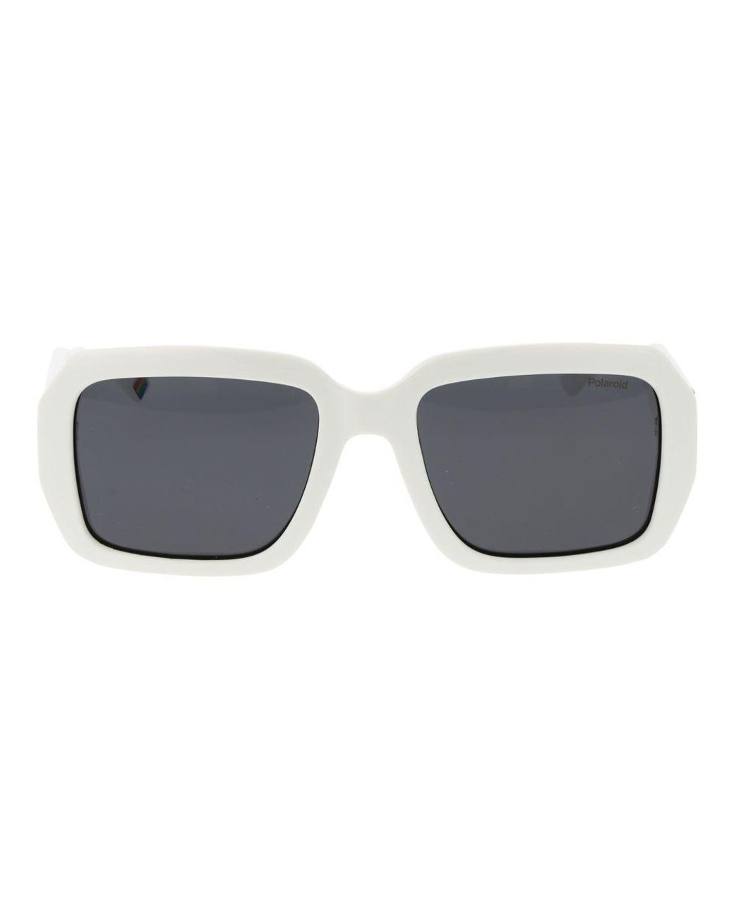 Polaroid Gray White Plastic Sunglasses