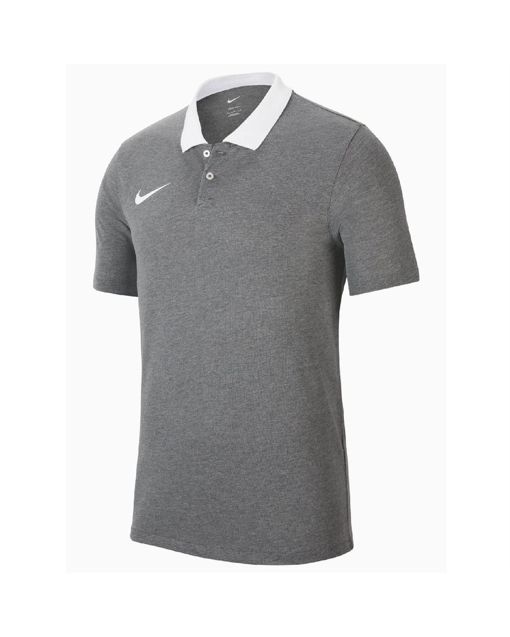 Nike Gray Printed Logo Collared Neck Short Sleeve Shirt for men