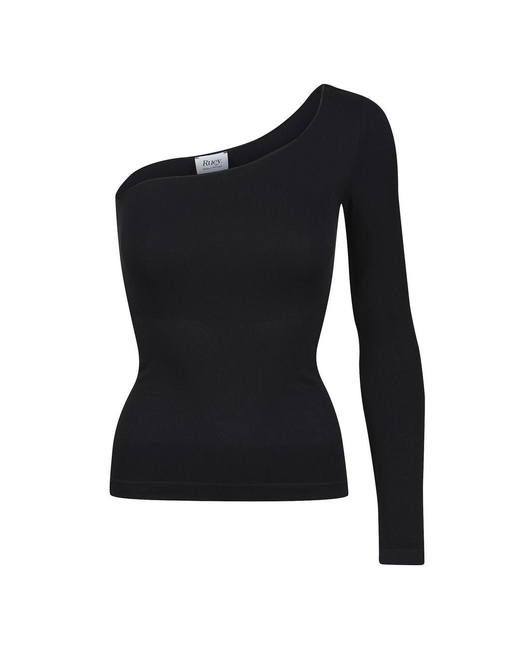 Ruey Black Ladies Essentials One Shoulder Top Sculpting Smoothing Stretch Fit
