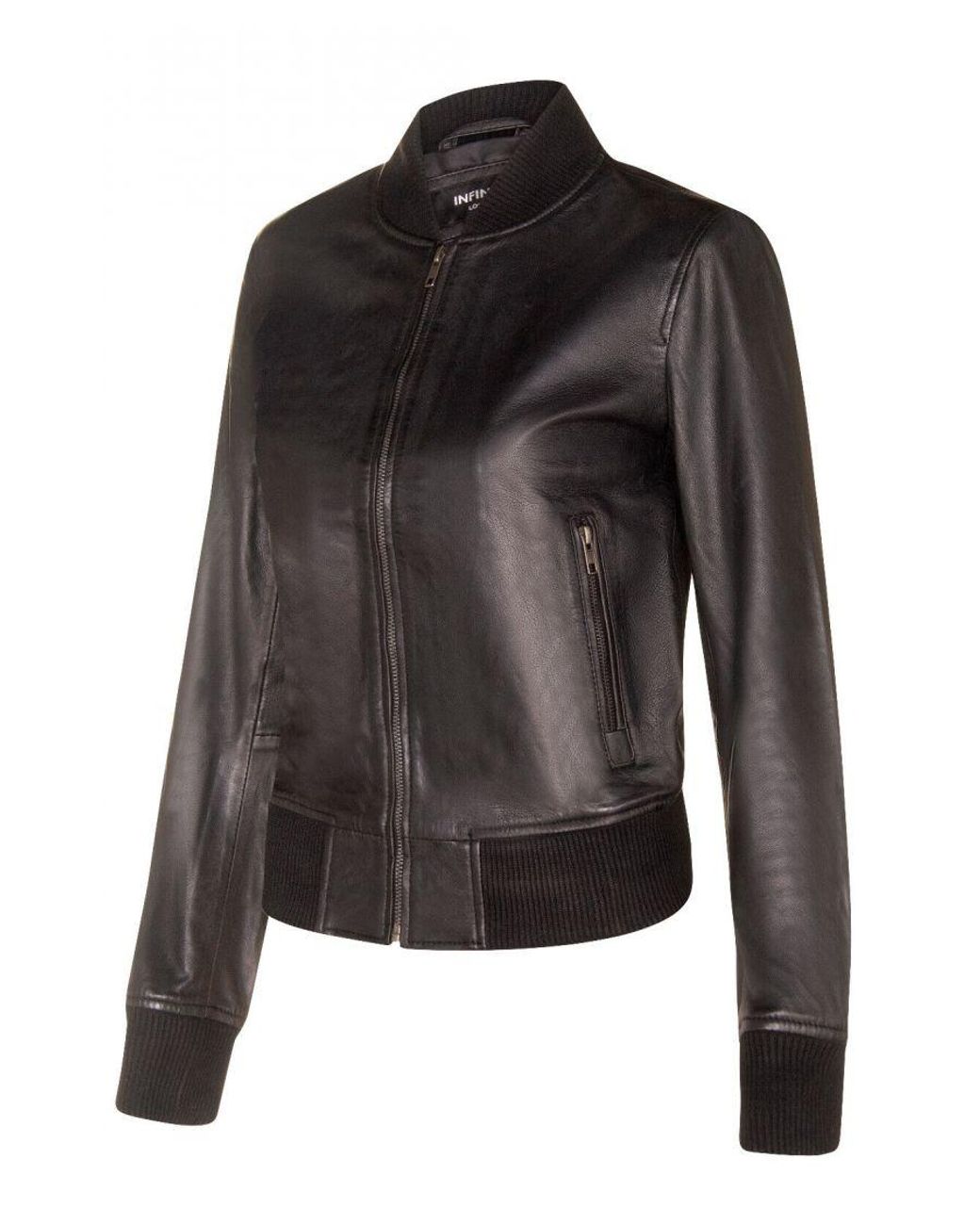 Infinity Leather Black Classic Ma-1 Bomber Jacket-Newcastle