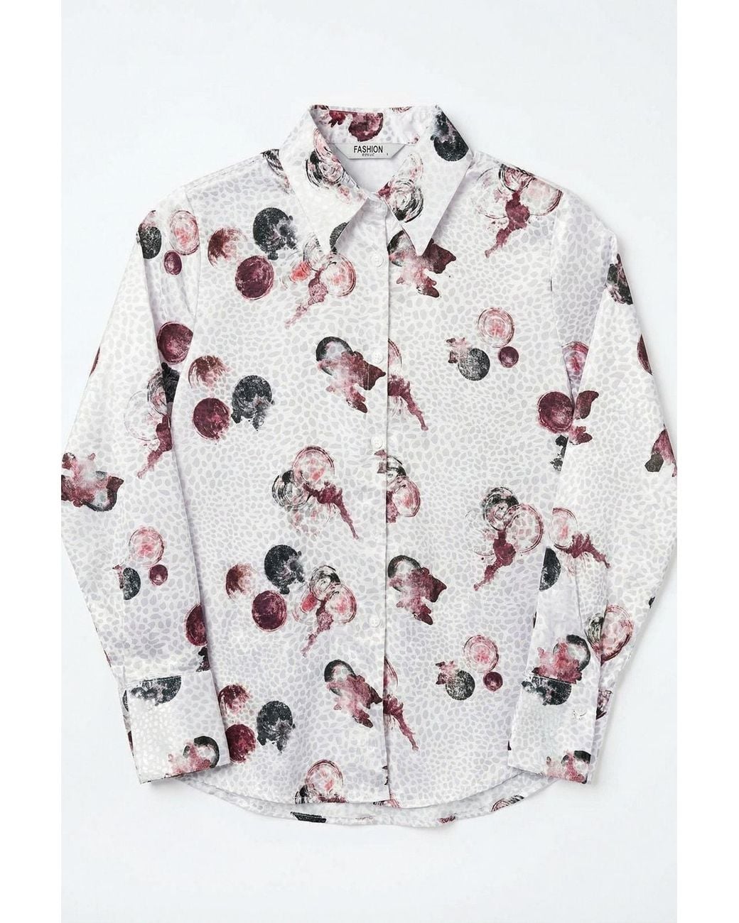 My Fashion Natural Textured Abstract Printed Shirt With Button Closure