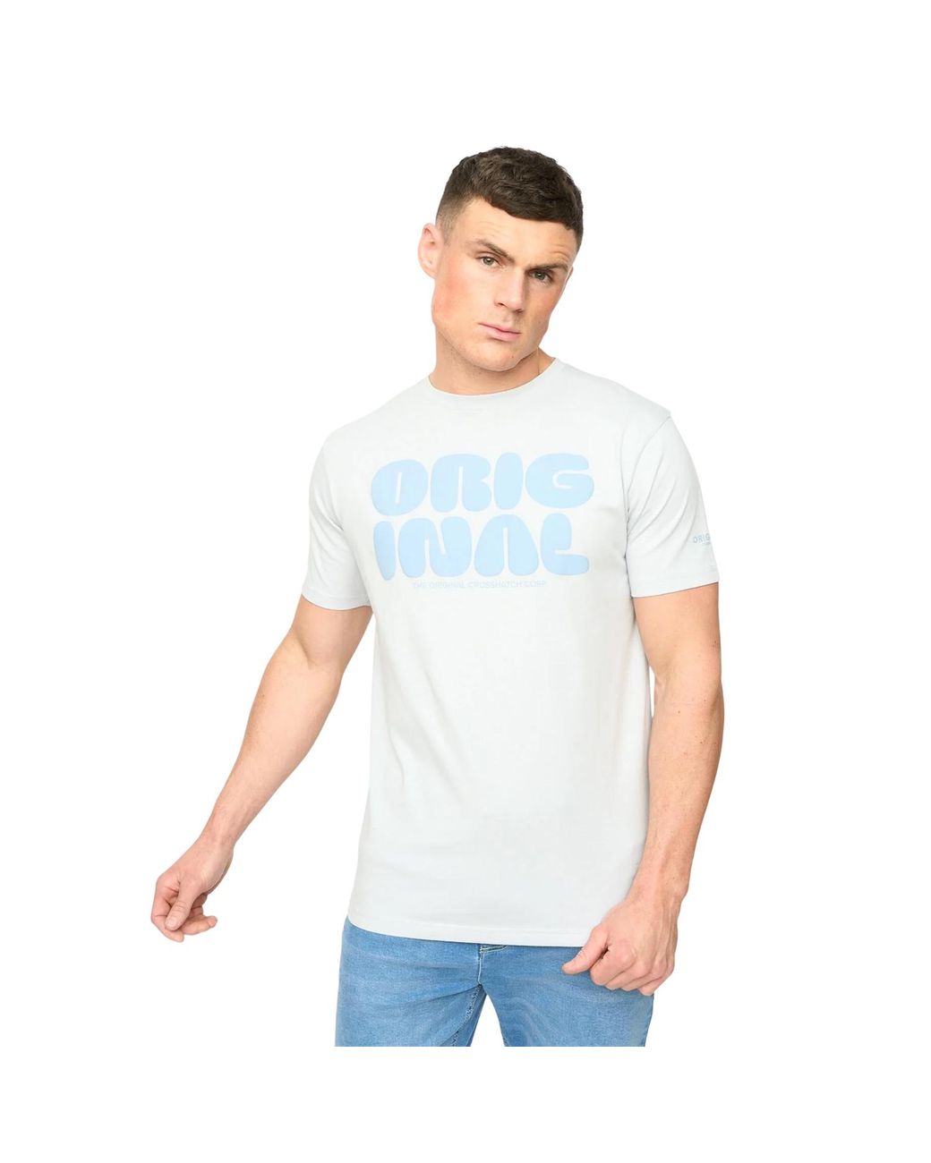 Crosshatch White Transflate T-Shirt (Light) Cotton for men