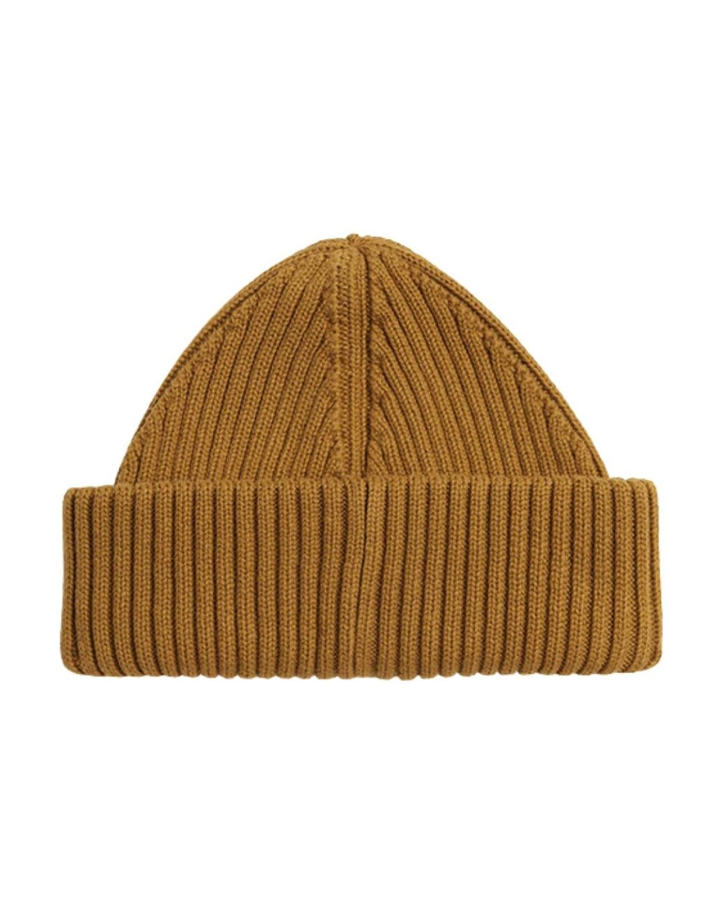 Fred Perry Brown Branded Patch Dark Caramel Ribbed Beanie for men