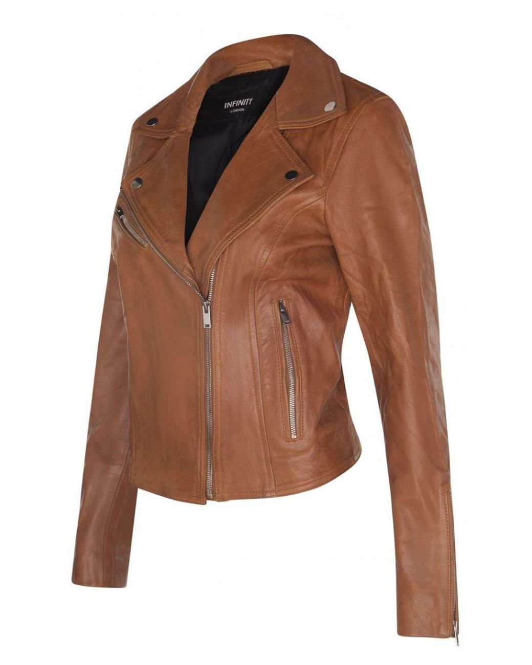 Infinity Leather Brown Classic Brando Biker Jacket-Loughton