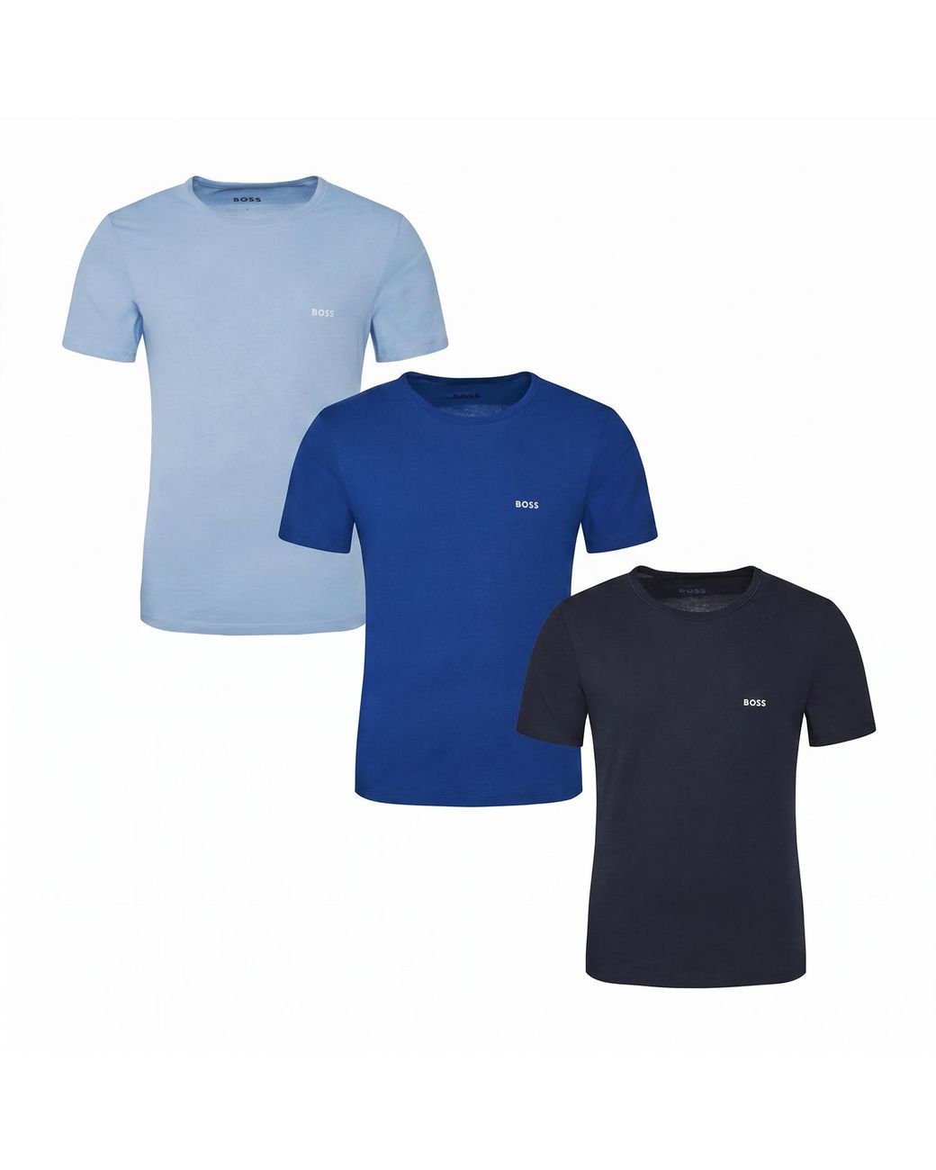 Boss Blue Pack Of 3 Short Sleeve Undershirts 50532811 for men