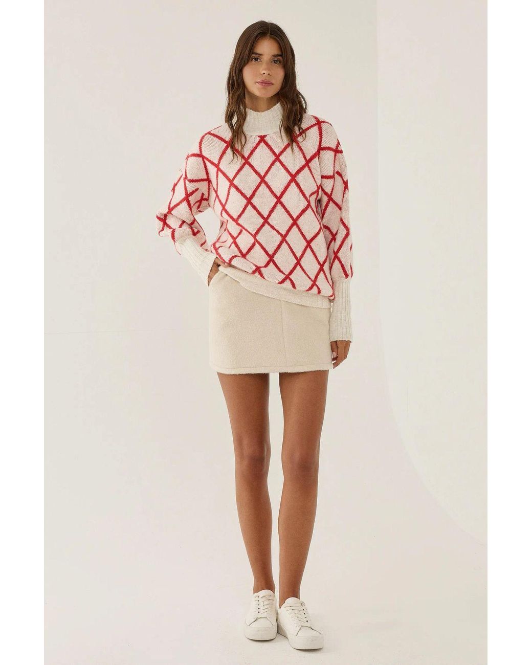 Hiccup Pink Jacquard Knit Sweater